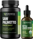 HAVASU NUTRITION Sting Nettle Leaf Extracts (60 משרתים) & Saw Palmetto קפסולות (100 משרתים)