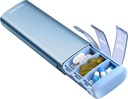 Vaydeer Metal Travel Pill מארגנת, 7 Day Weekly Pill Box, Big Capacity Daily Sweet Pill Case for Supplements, Pills, ויטמינים ותרופות (קטן, כחול)