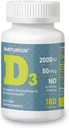 ויטמין D3 2000iu (50 mcg) 6-Months אספקה לתמיכה בחיסון, תפקוד שרירים בריא, בריאות העצם - non-GMO, Gluten חינם, עם ויטמין B2 - (מיני Tablet), הרוזן 180