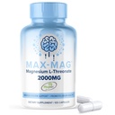 Max-Magnesium L-Threonate תוסף - 105 קפסולות המיוצרות בארה"ב- Magtein 2000 מ"ג מורכב עם ויטמין D3 ו- K2 לשינה, Mood & Brain Magnesium L Threonate קפסולות תזונה על ידי MaxLifes Naturals
