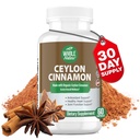 קפסולות קינמון 1200mg. Organic Ceylon Cinnamon תוסף, Cinnamon Pills Support Heart, Brain, Bone, Joint, Metabolism. אבקת קינמון אמיתית, non-GMO, Gluten Free, טבעוני 60 ct (1)
