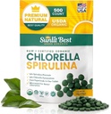 Sunlit Best Chlorella Spirulina Tablet - אורגני USDA, Premium Spirulinas ו Chlorella קפסולות 500 גלולות - Chlorellas Natural Superfood with Spirulina Algae, Enzymes Chlorophyll & טבעוני חלבונים