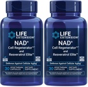 הרחבת החיים NAD+ Cell Regenerator ו- Resveratrol Elite, NIAgen Nicotinamide riboside, Trans-resveratrol, quercetin, Fisetin, for Longevity, Energy, and oxidative Stress, 30 Vegetarian כמוסות
