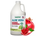 Land Art Pure Aloe Vera Juice - Pomegranate Flavored - Cold-Processed - Inner Filet from Organic Fresh Leaves from Texas - Aid-64 fl oz