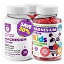 DR. MORITZ Magnesium Bundle - חניכיים למבוגרים (200 מ"ג, 30 Count) וילדים Magnesium Gummies (60 Count, 2 Pack)