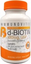 IMMUNOVITES High Dose Biotin (כמו d-Biotin, USP) 100 מ"ג (שווה ערך ל-100,000 מ"ג) 90 קפסולות, רגישות גבוהה