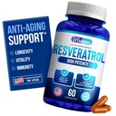 אנו אוהבים ויטמינים Resveratrol 1000 מ"ג לשרת - 60 Easy to Swallow Veggie קפסולות - Natural Resveratrol תוסף 1000 מ"ג - תוספת אנטי-חמצן מסייע לתמוך במערכת החיסון