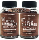 Ceylon Cinnamon Sugar Free Gummies (120ct 2,000 מ"ג / משרת) תמיכה משותפת, Antioxidant, טעים סוכר חינם אפל פאי מסטיקנים, טבעוני וגלוטן חינם