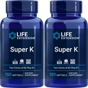 Life Extension Super K, 150 Softgels (Pack of 2) עם ויטמינים K ו-K2