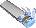 Vaydeer Metal Travel Pill מארגנת, 7 Day Weekly Pill Box, Large Capacity Daily Sweet Pill Case for Supplements, Pills, ויטמינים ותרופות (קטן, Gray)