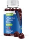 Viteey L-theanine Gummies עם ג'ינקגו בילובה למבוגרים - איידס ב Focus & להירגע, לשפר את Mood - non GMO, Gelatin חינם, טבעוני, Gluten חינם, באופן טבעי מקור צ'ירוק טיק פטל פלמור