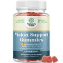 Vision Support Gummies for Adults - Lutein and Zeaxanthin Supplements for Eye Health - Potent Lutein Eye ויטמינים for Blue Light Protection Dryness Strain & Visual Sharpness - 60 Count Count