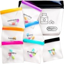MUMI Pill Pouch Set, 7 Mini Zipper Pouches for Pills, Small Pill Bags, Reusable Pill Pouches for Medicine Travel, Pocket PillPSKer, Purse אביזרים, מארגנת ויטמינים