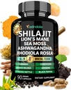 Adndale Shilajit תוסף. Pure ההימלאיה אורגנית Shilajit עבור גברים ונשים קפסולות עם Sea Moss Ashwaganha Rhodiola Rosea Lion's Mane. 90 Counta