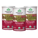 OrganIC INDIA Psyllium צמחי אבקת - Whole Husk סיבים, תמיכה עיכול, טבעוני, Gluten-Free, USDA מוסמך אורגני, non-GMO, Soluble & Insolublefi Source - 12 oz (Pack של 3)