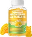 90 CT Magnesium Glycinate חניכיים 1000 מ"ג - סוכר חינם Magnesium Potassium תוספת עם ויטמין D, B6, CoQ10 עבור Calm Mood & Sleep Support - 90 מנגו Pineapplemies