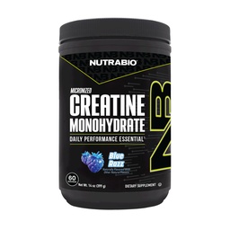 NutraBio Pure Micronized Creatine Monohydrate אבקת תוסף, Blue Razz (300 גרם) - תומך אנרגיית השרירים של Bulk, התאוששות וכוח - HPLC נבדק אבקת קריאטין עבור גברים ונשים