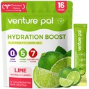 Venture Pal Sugar חינם Electrolyte אבקת Packets - נוזל יומי IV hydrotion Packets; אלקטרוליטים לשתות לערבב עם 5 ויטמינים ו 7 אלקטרוליטים | Keto Friendly | Non-GMO | מוסמך | 16 מקלים