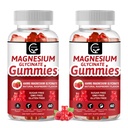 Magnesium Glycinate Gummies 400 מ"ג, Mg Potassium תוספת עם Chelated Magnesium Malate Complex, ויטמין D, B6 ו CoQ10, תמיכה זיכרון, Calm, Mood & Sleep - 60 Count (Pack of 2)