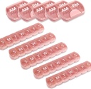 10 Pack (Weekly & Daily), 2 פעמים ביום (AM /PM) + 7 ימים גלולות מארגנת, ויטמין Planner, גדול גלולות Box Set, נסיעות גלולה מקרה עבור תרופות / ויטמינים / Fish Oils / Supplements, ורוד ורוד ורוד ורוד