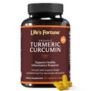 Life's Fortune Organic Turmeric Curcumin עם Black Pepper וג'ינג'ר, Enhanced Absorption, תוספת כוח, תמיכה משותפת וחיסון, Non-GMO, 90 Cap - 2250 מ"ג