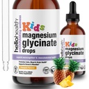 ילדים Magnesium Glycinate נוזל טיפות - סוכר חינם מגנזיום טיפות, Happy Calm for Kids Calming Complex - Magnesium for Children & Nighttime Sleep, Pineapple Flavor 2 Fl Oz.