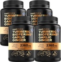 4in-1 Turmeric ו Garlic תוספת עם BioPerine - 2360 מ"ג Turmeric ג'ינג 'ר Root כמוסות שורש עם Garlic - High Potency Herbal בלנדר (120 ct, Pack of 4)