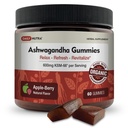 KSM-66 Ashwagandha Gummies - 600 מ"ג פריץ שורש אורגני לשרת - טעים Apple-Berry Flavor | תמיכה מרגיעה, פוקוס, אנרגיה (60 מסטיק)