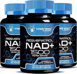 טוב LABSRX NAD תוסף, 1500 מ"ג - Liposomal NAD+ תוספת עם Resveratrol, NAD פלוס Boosting - תמיכה בריאות סלולרי והזדקנות בריאה - אולטרה כוח קפסולות, ארה"ב Made - 3 Pack