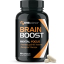 Brain Booster תוסף עבור Focus - קלינית אימות Nootropics המוח תמיכה תוסף עם Bacopa Monnieri Extract & Patented GoBHB לתמיכה קוגניטיבית - 3rd Party Tested (30 משרתים)