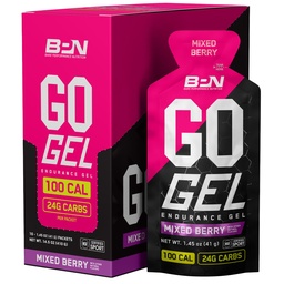 BARE PERFORMANCE NUTRITION, BPN Go Gel Endurance, 24g של Carbohydrates & 100 קלוריות לכל Pack, + Gluten Free Run Gel, 10 חבילות שירות יחיד, ברי מעורב