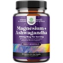 Pure Calm מרגיע Magnesium Glycinate תוסף עם Ashwagandha - Magnesium for Stress Support & Rest Ease for Adults - High Absorption Tablets for Bone Support & שריר Cramps - Count 90