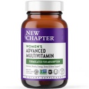 New Chapter Women's Multivitamin Advanced Formula for Stress, Bone, Immune, Beauty & Energy Support, High Levels of Whole-Food Fermented Essentials for Women + Iron + ויטמין D3, Count 120
