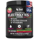 Zeal Naturals Electrolyte אבקת Recovery לשתות (90 מנות | Cherry Limeade) w 0 Sugar +BCAAs +B-Vitamins Electrolyte תוסף wassium Zinc & Magnesium עבור הידרה - Keto Electrolytes