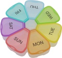 7 Day Weekly Pill Roundארגן, ShysTech Large Pill Box 1 Time A Day for Pills/Medication/Supplements/Vitamin (Multi-Color)