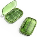 6 השוואת נסיעות גלולות Box, גלולות מארגנת Moisture Proof Pill Case, Small Pill Box for Pocket Purse, Daily Portable Medicine Box, Fish Oil Box, Box(Green)