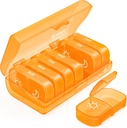 AUVON XL שבועי גלולות מארגנת 2 פעמים ביום, AMPM Pill מקרה עם One-Side גדול פתיחה עבור קל לשימוש, גלולות Box 7 יום נסיעות תרופות לארגן תרופות, ויטמינים, שמן דגים, תוספים