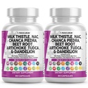 ניקוי Nutraceuticals Milk Thistle NAC Chanca Piedra Beet Root Artichoke Dandelion Root - Liverנקי תוספת פלוס TUDCA Choline & ג'ינג'ר - 2Packack