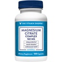 ויטמין Shoppe Magnesium Citrate Complex 160MG, תוסף מינרלים התומכים עצמות, שיניים ואנרגיה ייצור (100 קפסולות)