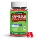מגנזיום Glycinate Gummies 600 מ"ג לנשים וגברים, עם Magnesium L-Threonate 300 מ"ג, CoQ10 ו Black Pepper, טבעוני (60 Count)