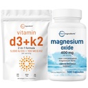 מיקרו Ingredients ויטמין D35,000יו + K2 100mcg Softgels & Magnesium Oxide 400 מ"ג Bundle Pack | Essential Sunshine ויטמיניםs | טופס אלמנט עבור Max ריכוז