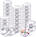 Sieral 4 Pack 7 Day Stackable Pill מארגנים עגולים גלולות מארגנת Case Stackable Weekly תוספי ויטמיניםs Individual Storage Containers Boxes Holder Dispenser with Lids for Travel Medicine, Clear Clear Clearer