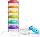 AUVON Stackable Pill מארגנת לשימוש גמיש, תוספת גלולה שבועית עם עיצוב מילוי Efficient, Box 7 Day Easy to Track, Pill Container עבור תרופות, ויטמינים, שמן דגים