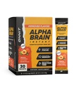 OnNIT Alpha Brain Instant Peach Flavor - Nootropic Brain Booster Memory Supplement - for Focus, Energy & Clarity - Alpha GPC Choline, Cats Claw, L-theanine, Bacopa - 30ct