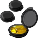Small Pill Box (3 Pack), Daily Mini PillPSKer Portable for Purse Pocket, Trip Pill Case Medicine Storageer Earplug Case (Blcak)