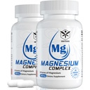Magnesium Complex Supplement 8 Forms, 500 מ"ג מגנזיום Glycinate, Malate, Citrate, High Absorption Mg for Calm, Sleep, Mood & בריאות השרירים, Pack של 2, Total 120 קפסולות טבעוניות