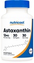 חומרים מזינים Astaxanthin 12 מ"ג, 30 Softgels - non-GMO וגלוטן חינם