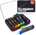 BEXEEN Weekly Pill מארגנת 2 פעמים ביום - Pill Box 7 Day Am Pm - Travel Medicine מאורגןer Twice Daily Holer Portable Case Week Morning Night Med Dispenser