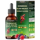 10in1 Wormwood Tincture - Black Walnut, Whole Cloves, Reishi Mushroom & 4 More - Wormwood נוזל טיפות - 1 FL OZ במשך 2 חודשים אספקה - ברי לערבב