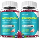2 Pack Ashwagandha Gummies, תמיכה חסינות, מרגיעה, Calm Mood & Zzz, Ashwagandha תוספי עבור גברים ונשים, Natural Blueberry Flavor, הרוזן 120